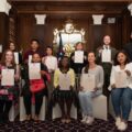 Attendees at the first citizenship ceremony in Wiltshire to pledge allegiance to The King, joined by Deputy Lieutenant Patrick Wintour and mayor of Trowbridge Cllr Graham Hill Credit: Wiltshire Council