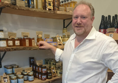 Anthony Habert with some of the products on offer