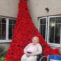 Braemar Lodge resident Delia Bailey who knitted 140 poppies for the Salisbury home’s Remembrance display.