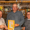 Ian Turner (left), chairman of the Salisbury & S. Wilts branch of CAMRA, presents a Good Beer Guide certificate to Martin Crane, landlord of The Pheasant, Salisbury, and his wife Julie. Photograph: Roger Braddick