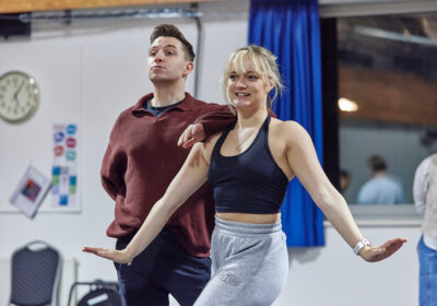 Samuel Ashall (who plays Male Swing) and Dani Hardy (who plays Female Swing). Credit Rich Lakos