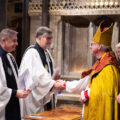 The Deans of Jersey (left) and Guernsey (right) were installed as non-residentiary canons into Salisbury Cathedral’s College of Canons Credit: Finbarr Webster