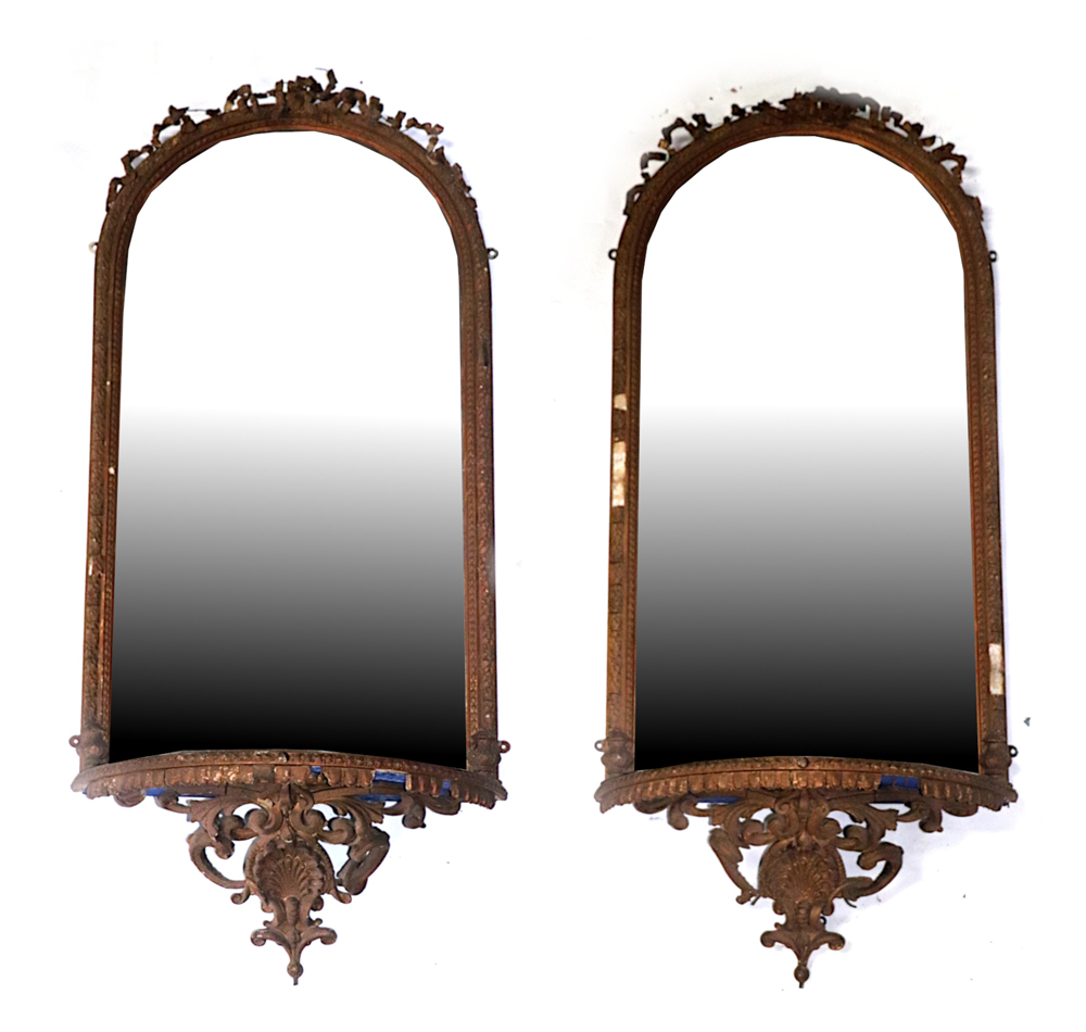 A pair of early Victorian giltwood and gesso Pier mirrors with ribbon decoration are estimated at £200-£400