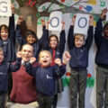 Pupils at Wilton CE Primary School celebrating the school’s latest Ofsted report