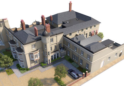 Finch House aerial view
