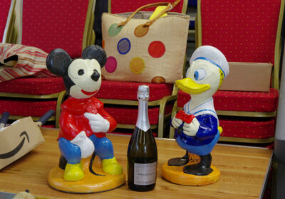 Mickey and Donald Statues at the Repair Cafe