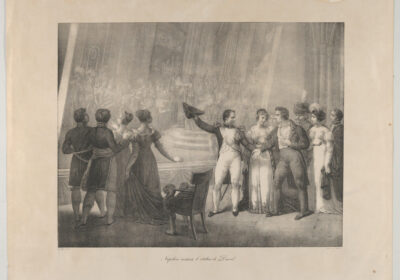Napoleon and Jospehine visiting the studio of David, January 1808