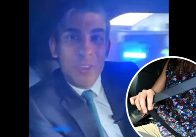 Prime Minister Rishi Sunak was fined for not wearing a seatbelt. Credit: Twitter