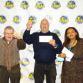Christmas raffle winners, pictured from left to right, Richard Langdon, Nigel Ellis and Maria Francillia