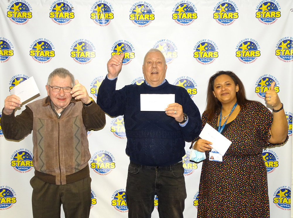 Christmas raffle winners, pictured from left to right, Richard Langdon, Nigel Ellis and Maria Francillia