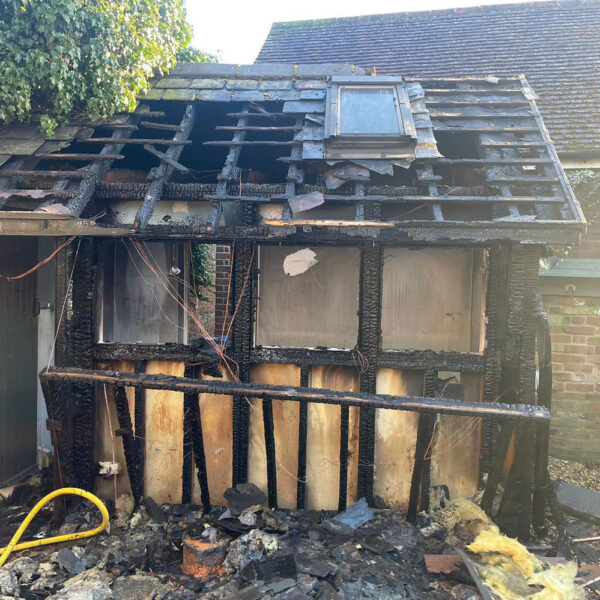 Garden office in Salisbury city centre destroyed by fire Salisbury