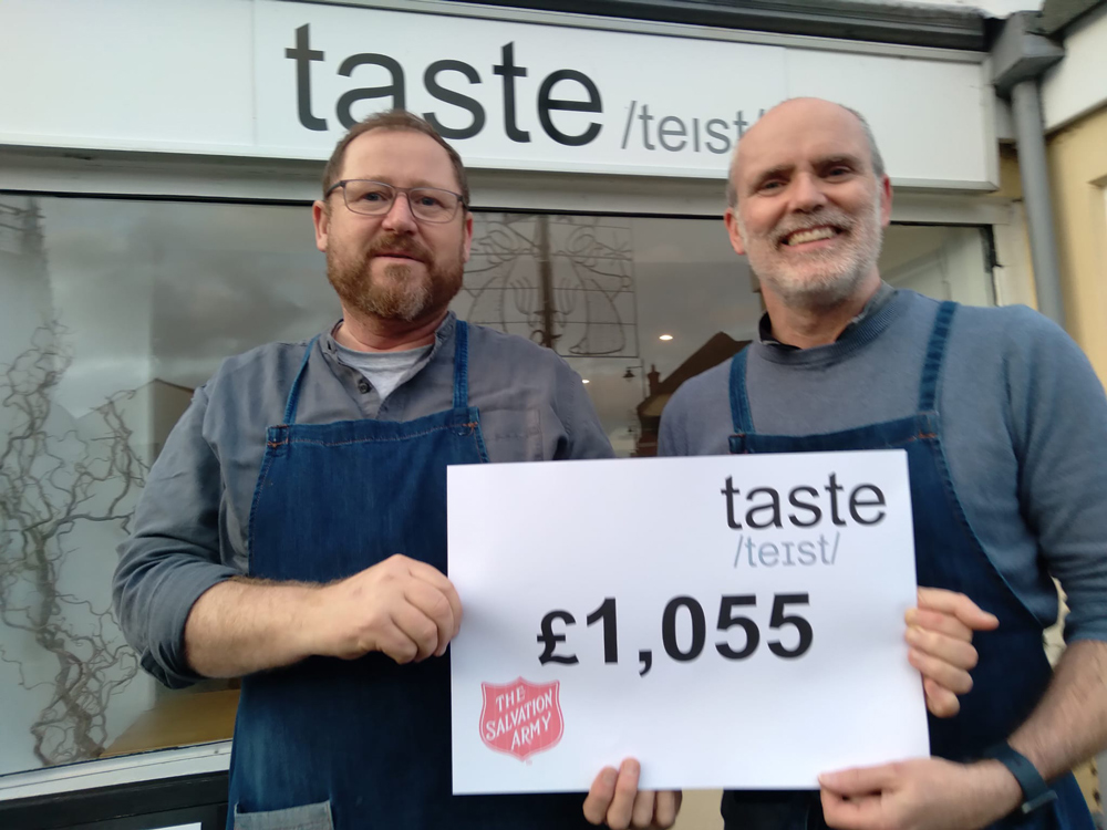 Taste cafe in Amesbury hands over the donations to the Salvation Army Picture: Salvation Army