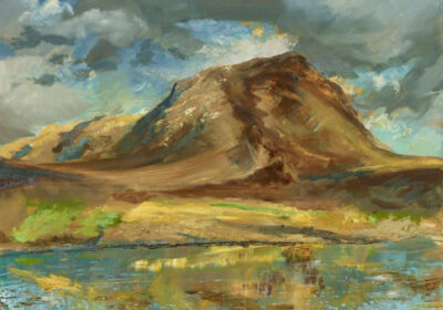 AnCorrán – Winter Evening. Both paintings reflect the remote landscapes favoured by the artist