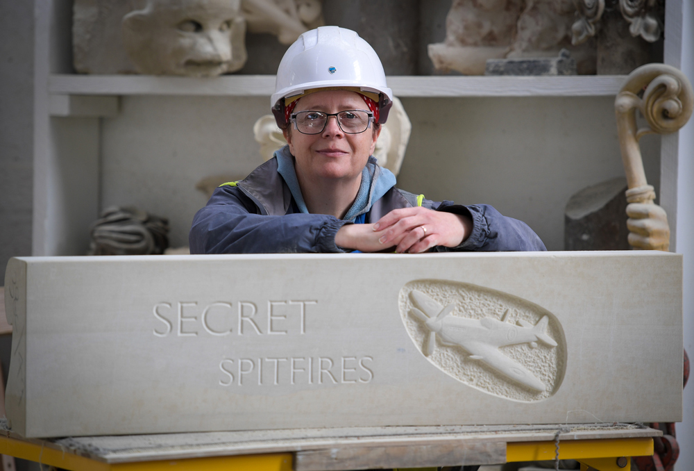 Stonemason Carol Pike. All photos credit: Finnbarr Webster