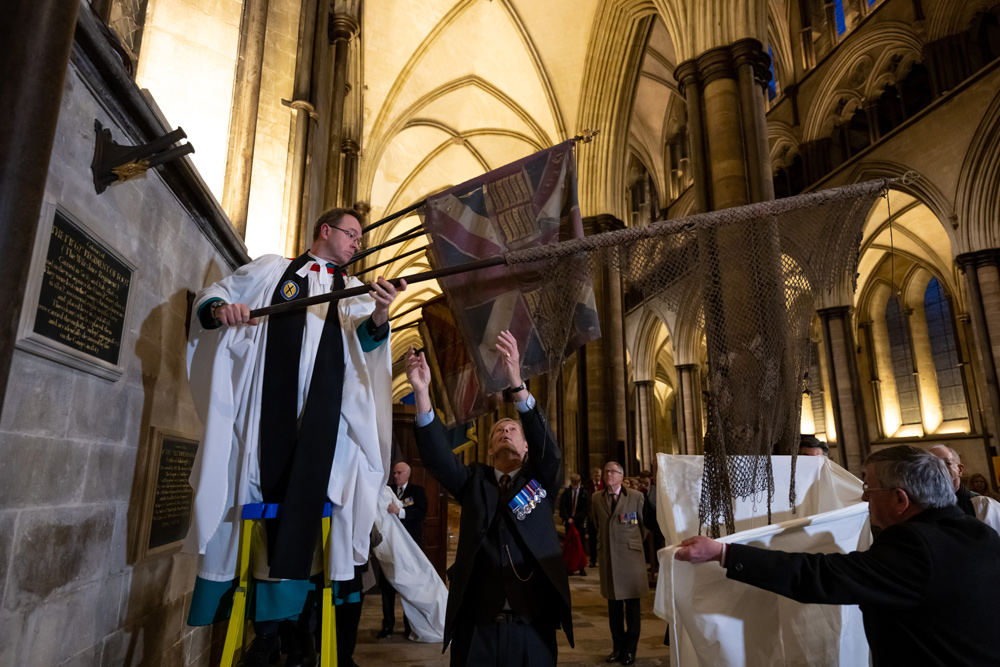 Historic Remains Of Regimental Colours Removed After 175 Years In Salisbury Cathedral