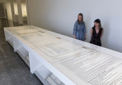 Cornelia-Parker-Magna-Carta-An-Embroidery-2015-on-show-in-the-Museum-of-Contemporary-Art-Australia-Image-courtesy-the-artist-Photograph-Anna-Kucera