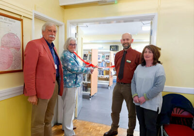 Durrington Library Christine Phelps cuts the ribbon
