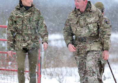 Princess of Wales visits freezing Salisbury Plain