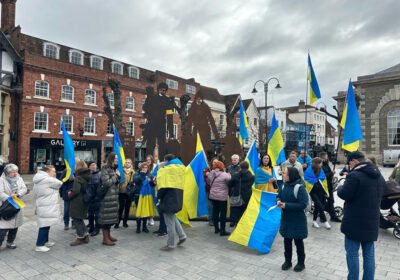 Mr Glen joined the demo at the Guildhall