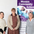 Wessex Community Action Chief Executive Amber Skyring, centre, with Partnership and Engagement Lead Anita Hansen, right, and Operations Manager Linda Cantillion-Guyatt