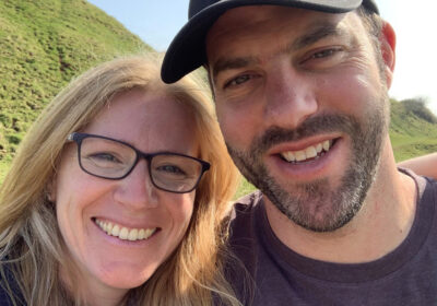 Claire Parker with her partner Lee Taylor. Credit: Simon Ward