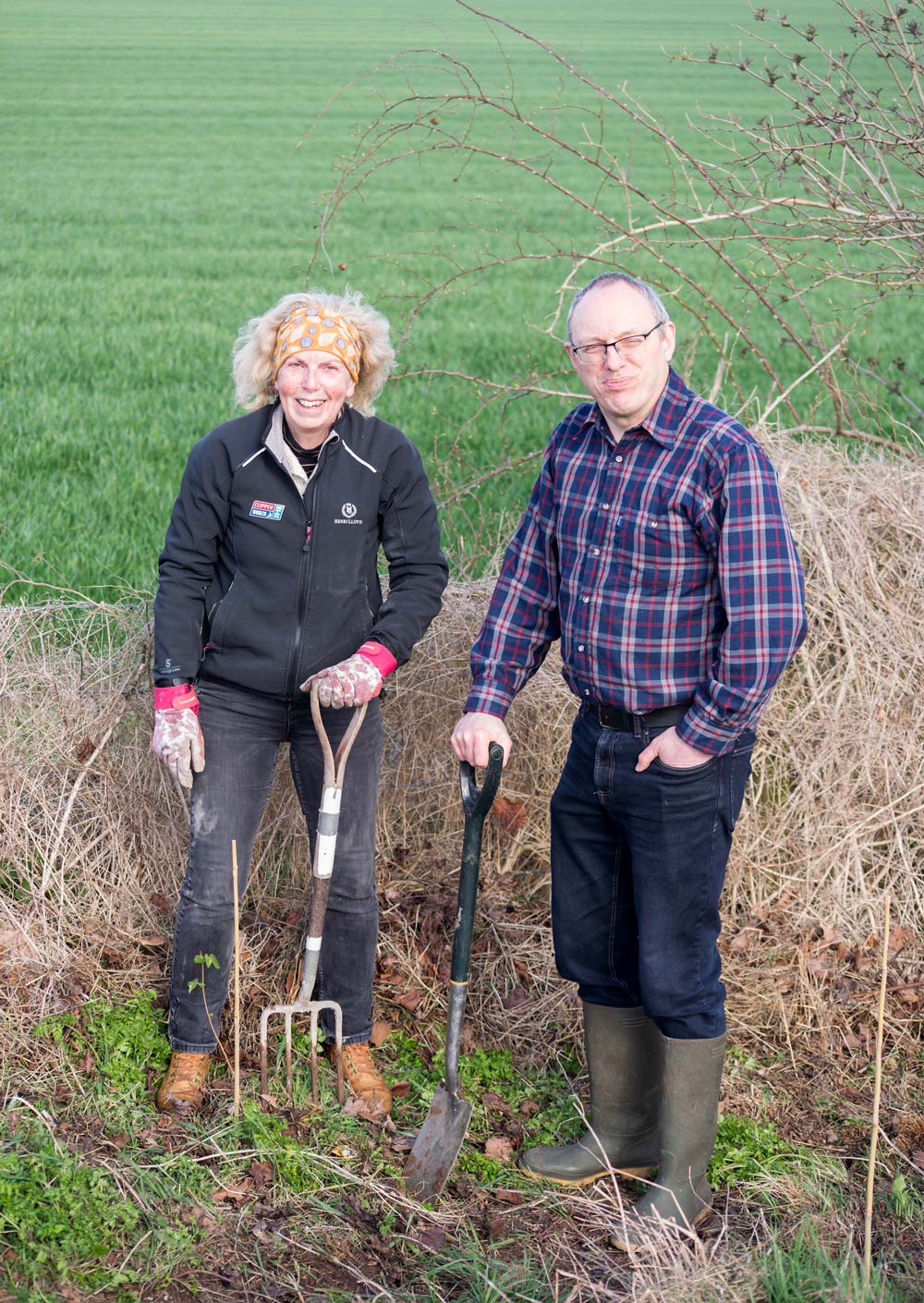 Sue Luther group coordinator of New Sarum WI with Nick Baker, chair of Laverstock & Ford Parish Council