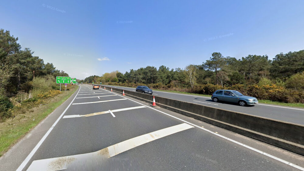 The incident happened on the A338 near the Ashley Heath roundabout. Picture: Google