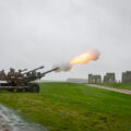 Ancient stones witness historic gun salute to welcome the new King