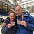 Charlotte Ingram and Angus Paton proudly showing off their medals