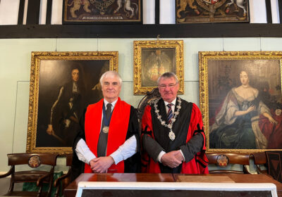 Deputy mayor Cllr Alan Crossley (left) with Wilton’s mayor, Cllr Andy Kinsey