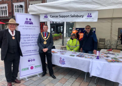 Phil Harding and Salisbury’s mayor, Tom Corbin, vistited the stand