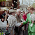 Princess Diana greets the crowds