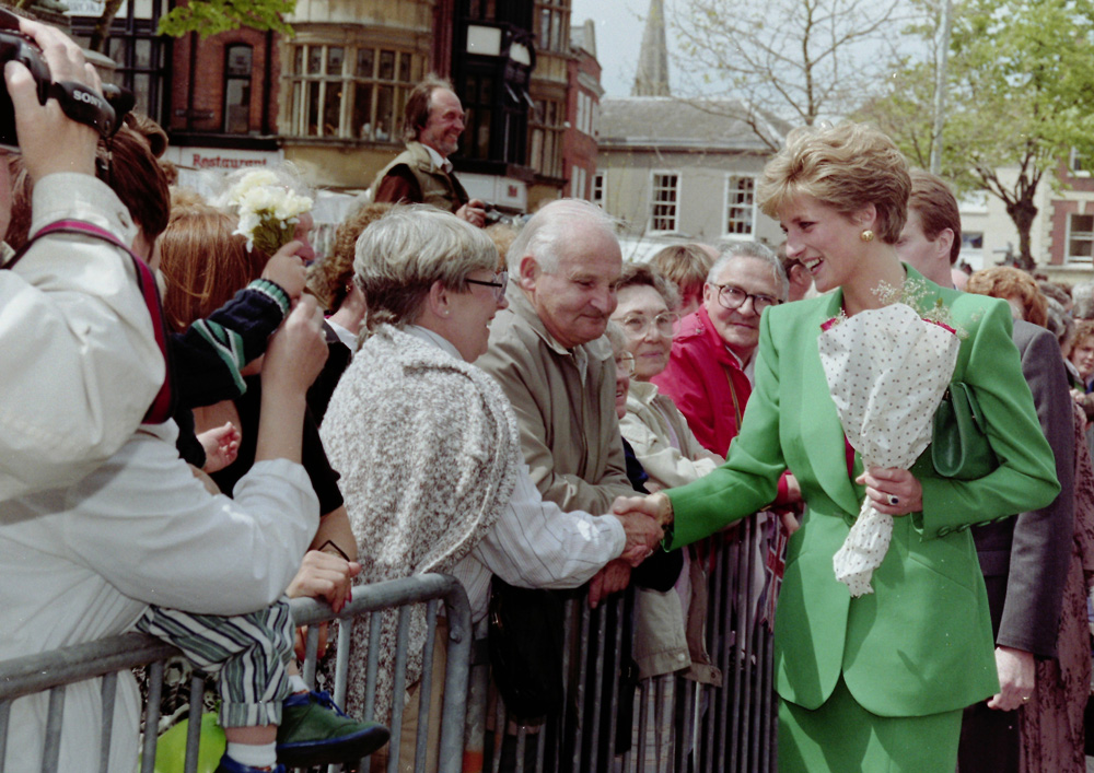 Princess Diana greets the crowds