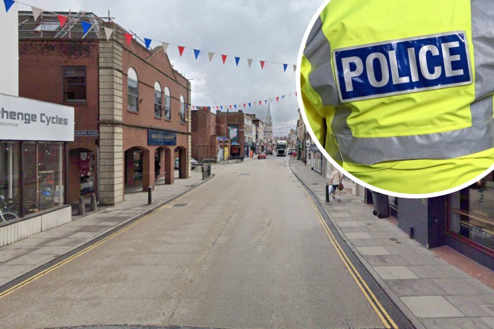 The incident unfolded off Fisherton Street in Salisbury, according to Wiltshire Police