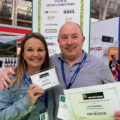 Liz and Simon with their Small Independent Merchant Wine Buyer of the Year award