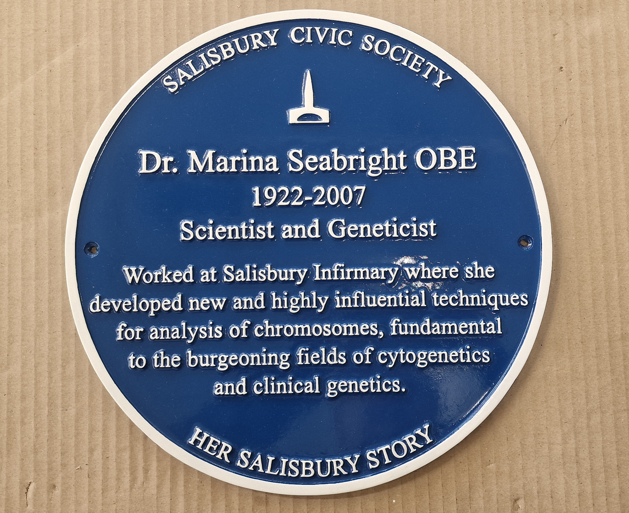 The plaque will recognise Dr Seabright's pioneering work