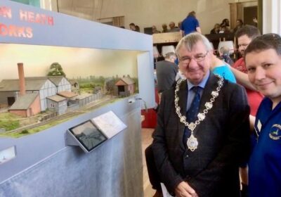 Wilton mayor, Cllr Andrew Kinsey with SSWRS Chairman Kevin Babey Credit: Charles Ottowell