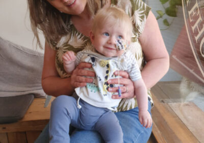 Shelley Perkins with baby Taylor whose life was saved by doctors at Salisbury Hospital