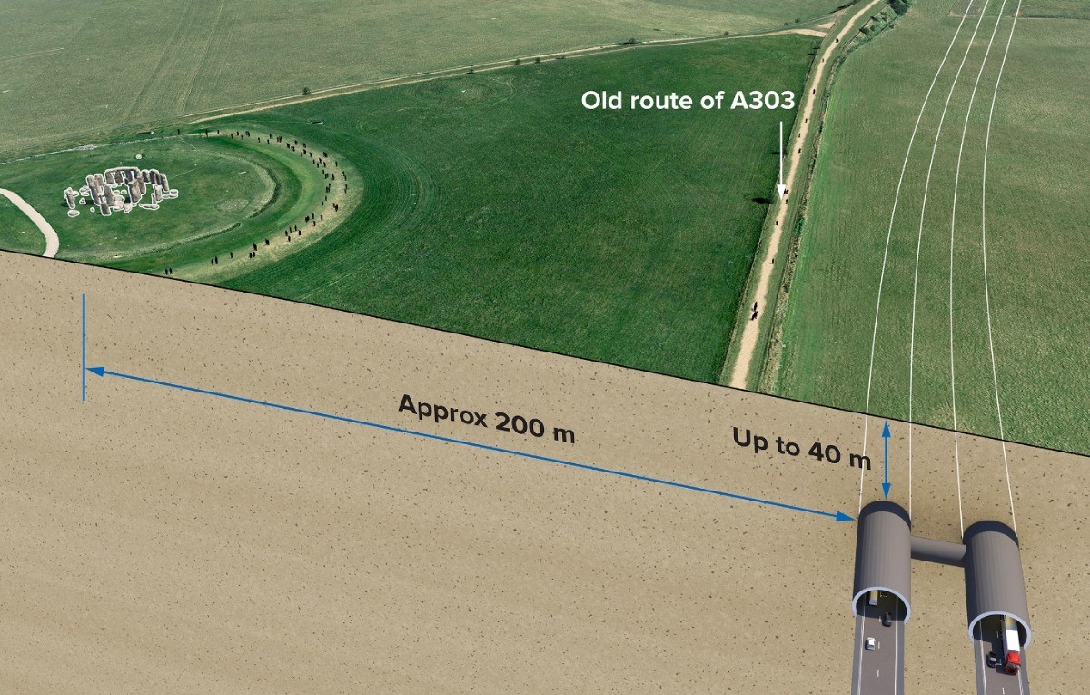 A two-mile tunnel would run beneath the area around Stonehenge. Picture: National Highways