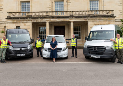 Cllr Jane Davies with some of the new vehicles. Picture: Wiltshire Council