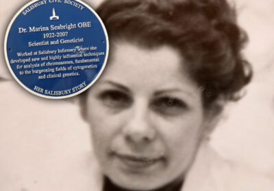 The plaque recognises the work of Dr Marina Seabright in Salisbury
