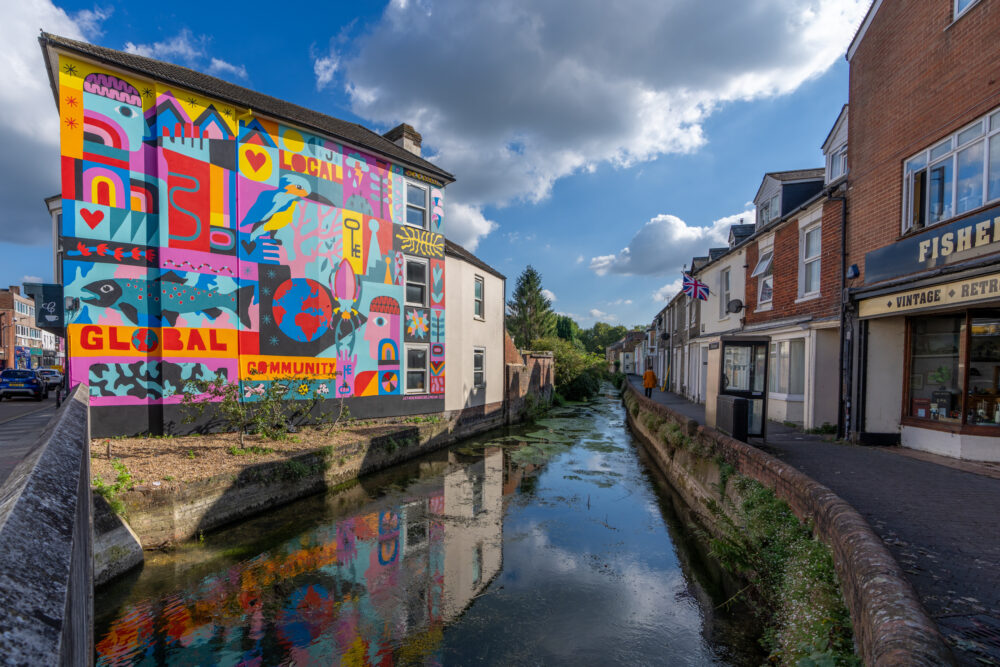 The mural has bathed Fisherton Street, Salisbury, in colour. Picture: Adrian Harris Photography