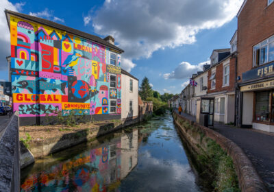 The mural has bathed Fisherton Street, Salisbury, in colour. Picture: Adrian Harris Photography