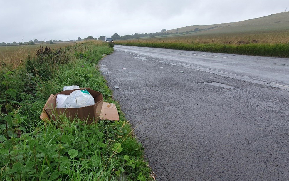 Rubbish dumped on the A361 at Calstone. Picture: Wiltshire Council