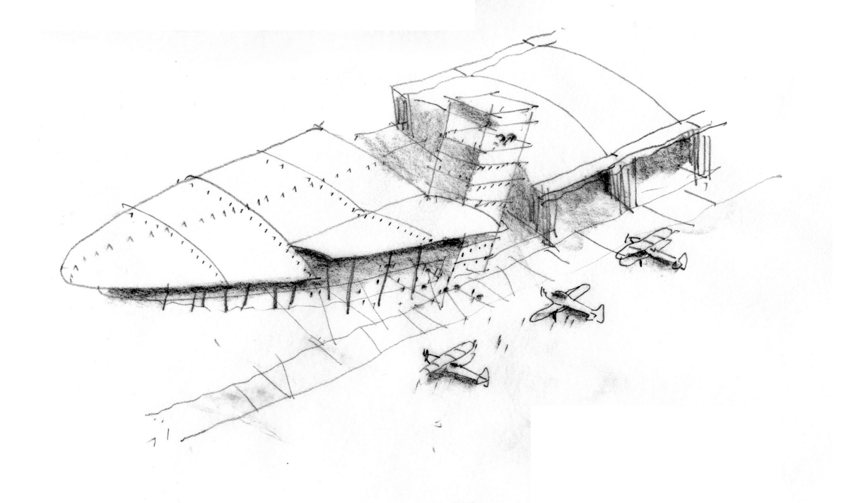 A concept drawing for new aviation facilities at Old Sarum Airfield. PIcture: Feilden + Mawson/Wiltshire Council