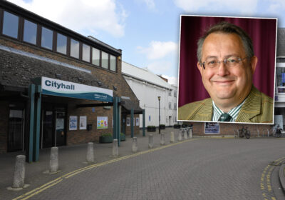 Cllr Paul Sample, inset, came up with the motion on Salisbury City Hall. Pictures: Salisbury City Council