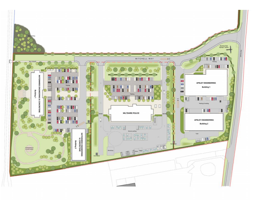 How the site could be laid out - including the new Wiltshire Police station. Picture: CSA Architects/Wiltshire Council