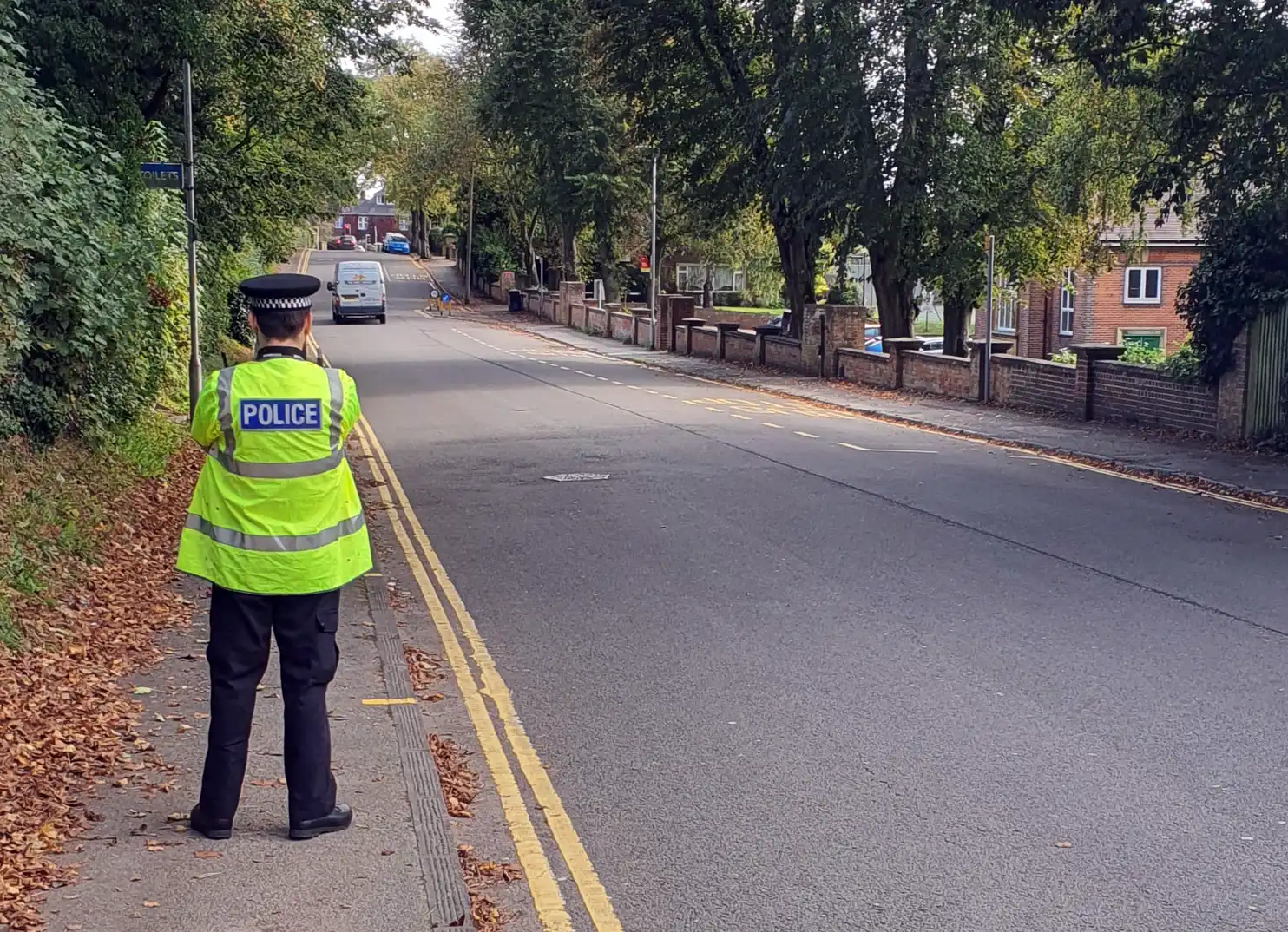 Wiltshire Police officers carrying out speed checks in Salisbury