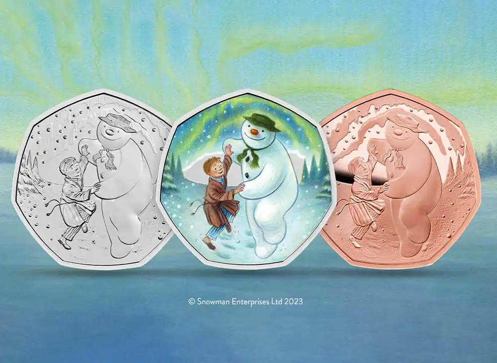 Robin Shaw has created the image for the 2023 The Snowman 50p coin. Picture: Royal Mint