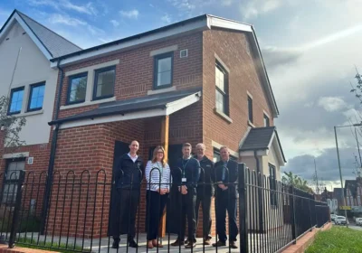 Andrew Mead - residential development manager; Vicky Smith - residential development project manager; Cllr Phil Alford - Wiltshire Council cabinet member for housing; Jim Deighton - contracts manager at Rigg Construction and Neil Callum - employer’s agent at Ridge Partners